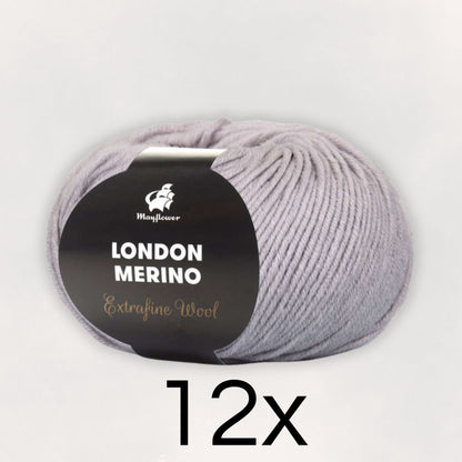 12x London Merino, lys grå (fv. 36)